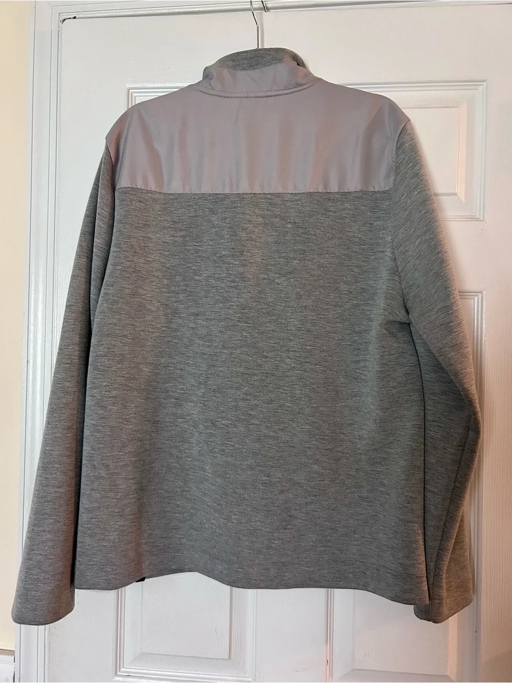 Perry Ellis Light Gray Full-Zip Men's Sweater Jacket, Size Tall/Large